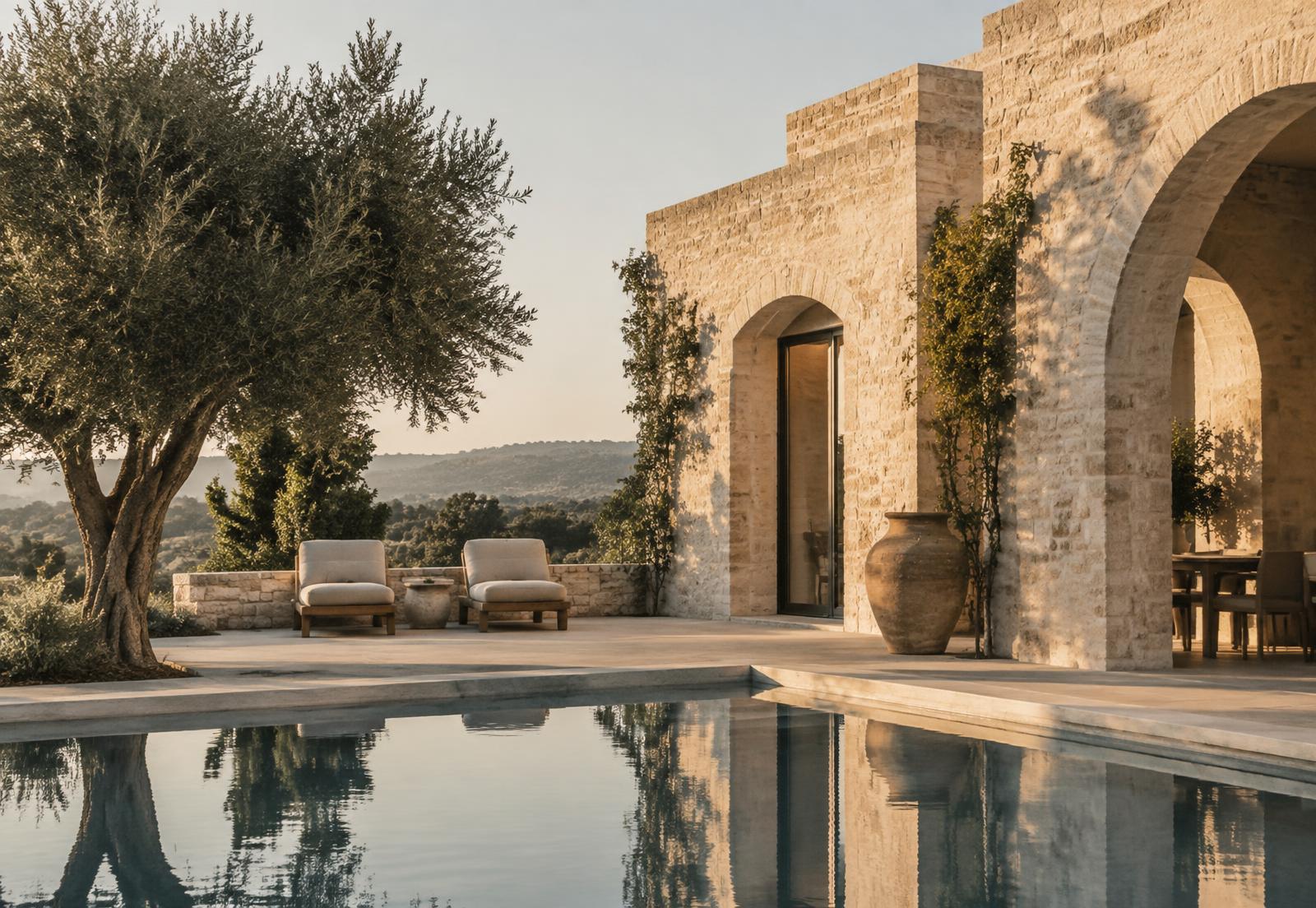 A sunlit home with a garden terrace in Morocco